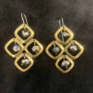 Elegant Bronze and Black Bead Chandelier Earrings